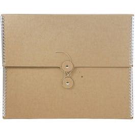 Natural Brown Kraft Medium Extra Wide Portfolios with Metal 